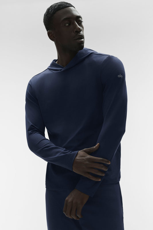 Alo Conquer Reform Long Sleeve With Hood - Navy