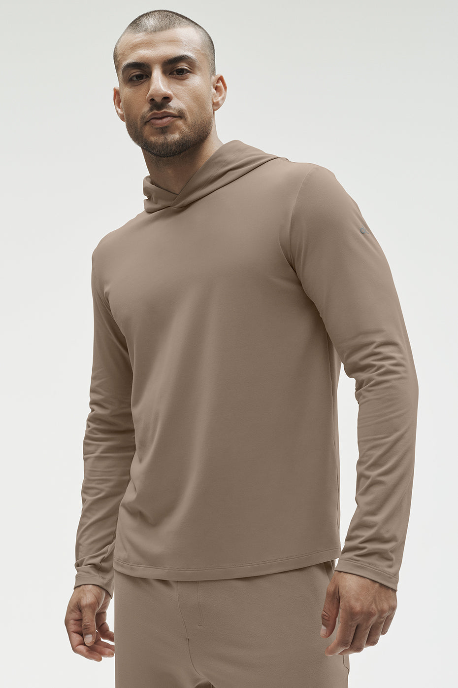 Alo Conquer Reform Long Sleeve With Hood - Gravel
