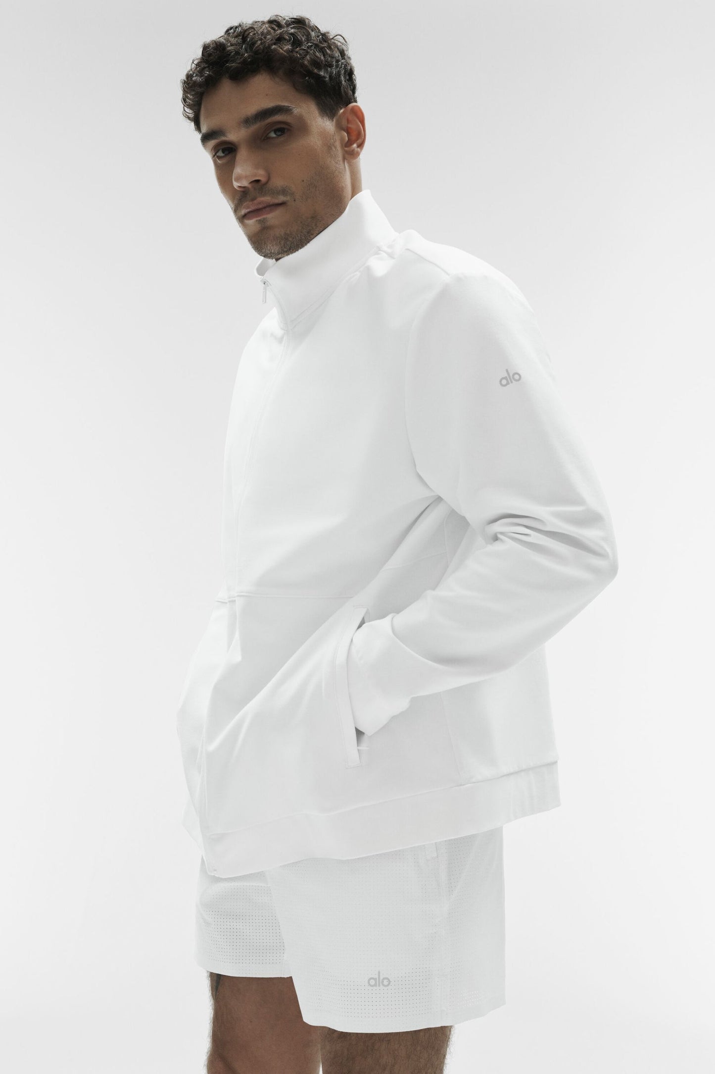 Alo Conquer Max Mock Neck Full Zip - White