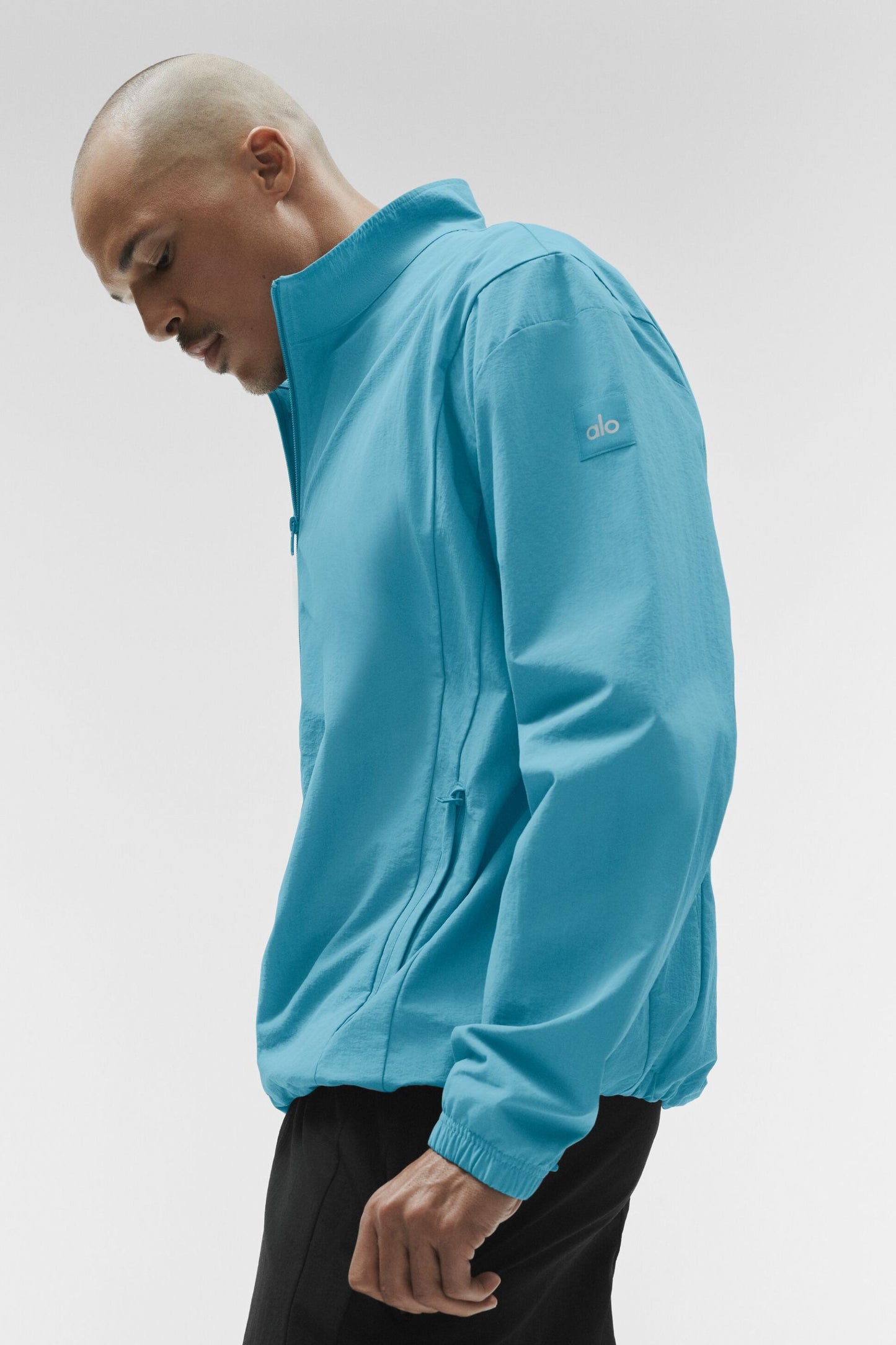 Alo Takeaway Track Full Zip Jacket - Blue Breeze