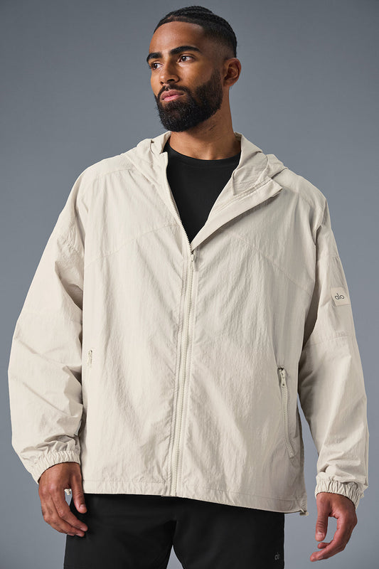 Alo Vantage Nylon Ripstop Track Jacket - Bone