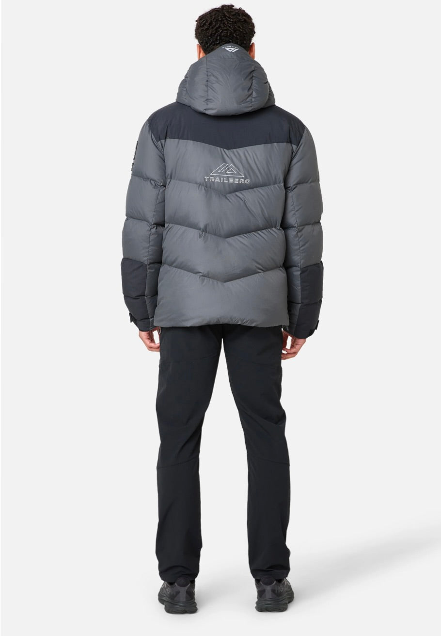 Trailberg Everest 600F Down Puffer Coat - Volcano Grey / Black