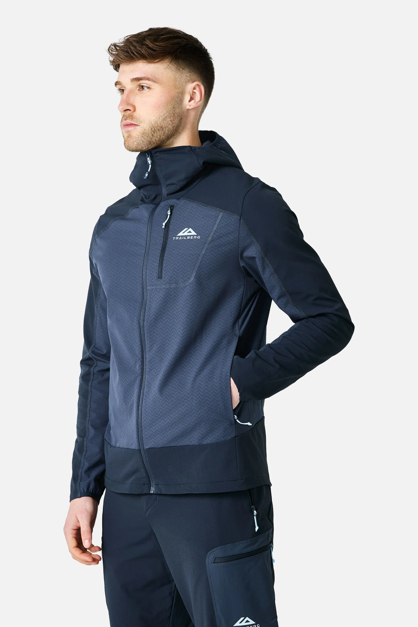 Trailberg Caldera Grid Fleece Jacket - Deep Ocean