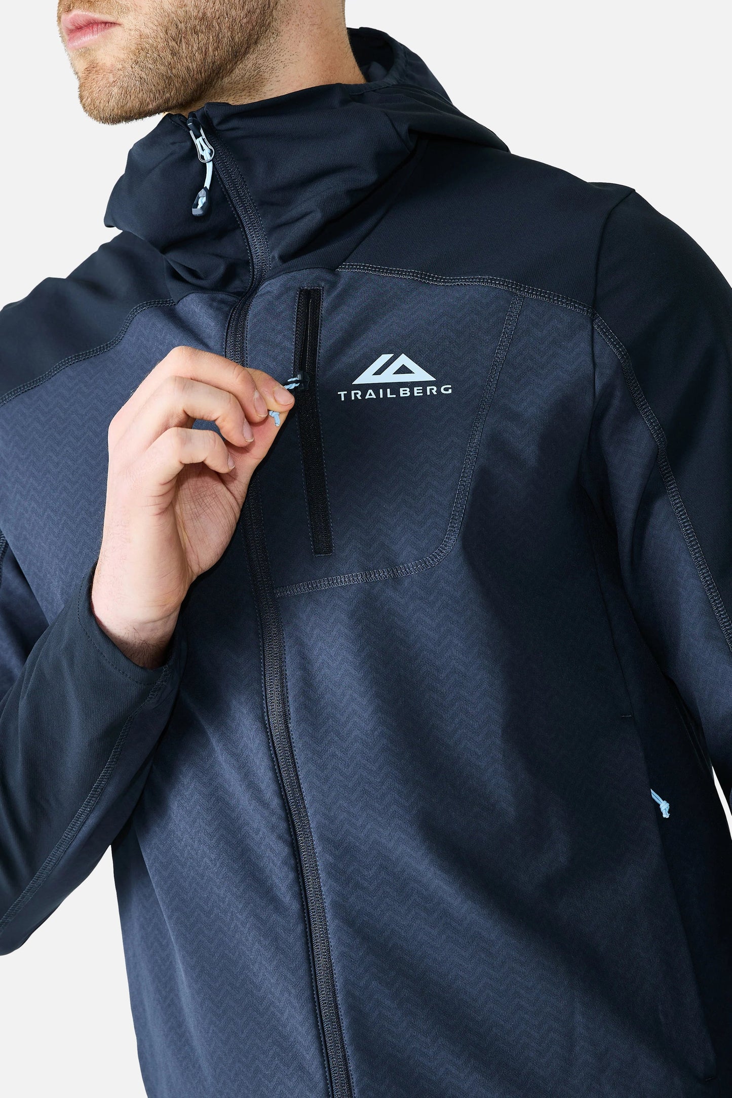 Trailberg Caldera Grid Fleece Jacket - Deep Ocean