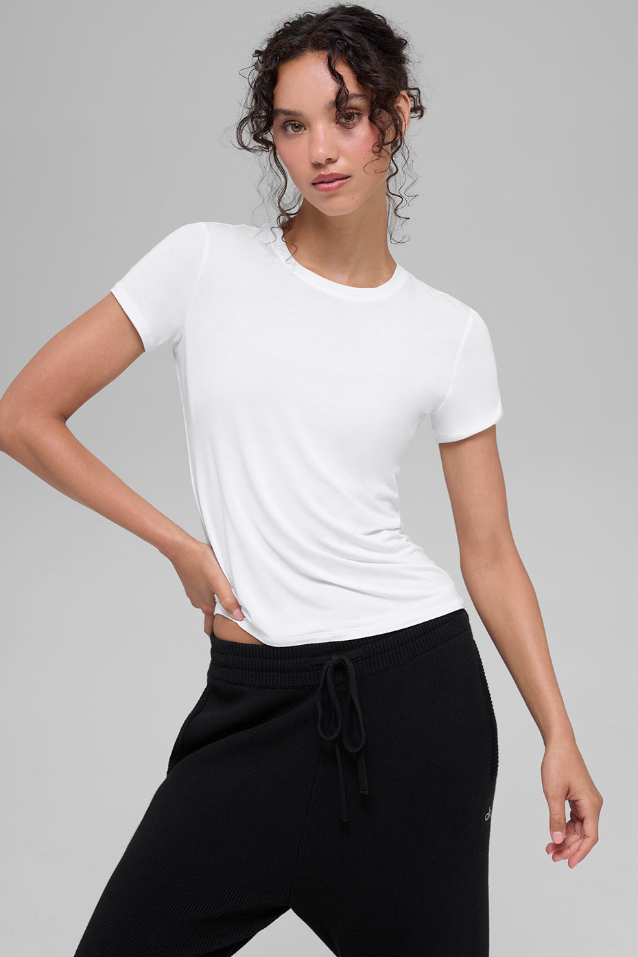 Alo All Day Short Sleeve - White